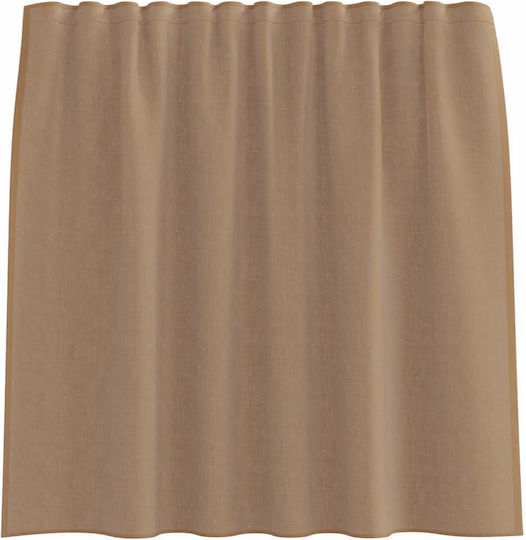 vidaXL Set Perdele Fereastra Cu Bretele Voile Maro Deschis 140x140cm