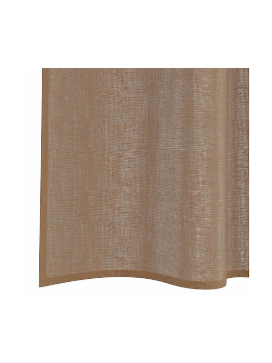 vidaXL Set Window Curtains with Tab Tops Light Brown 140x140cm