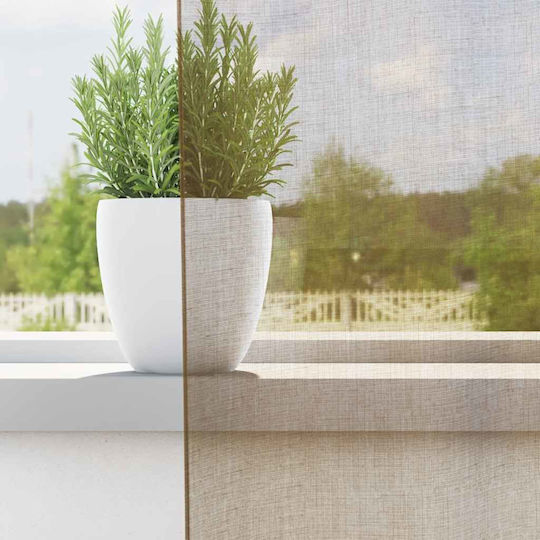vidaXL Комплект Пердета И Завеси С Презрамки Voile Светлокафяв 140x225см