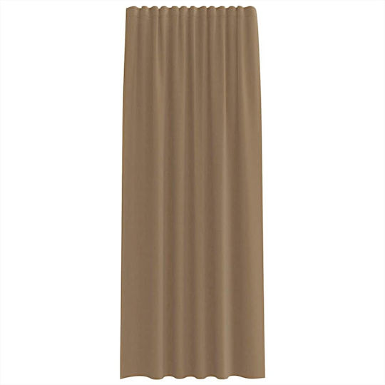 vidaXL Комплект Пердета И Завеси С Презрамки Voile Светлокафяв 140x225см