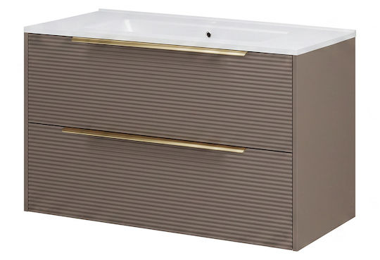 Savinidue Iconica Badezimmer Waschtisch-Einheit Taupe