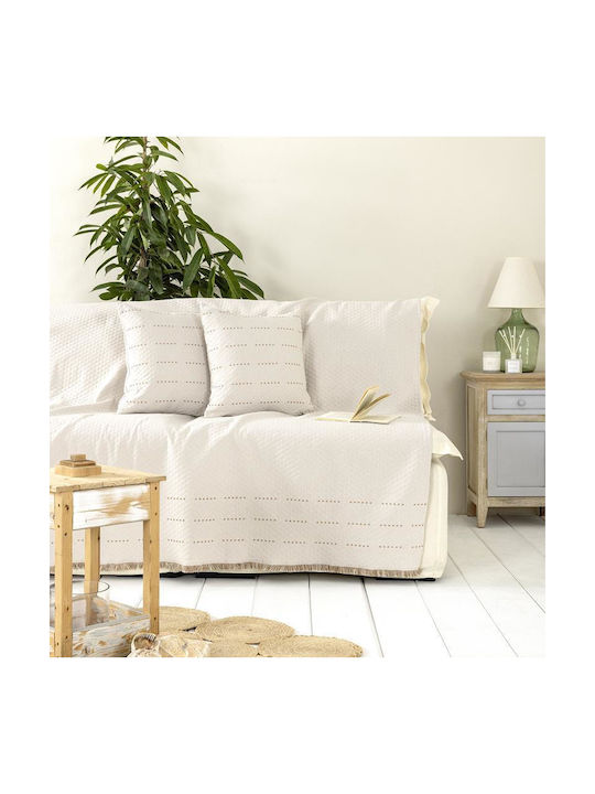 Nima Decorative Pillow Case Iris From 100% Cotton Light Beige 45x45cm