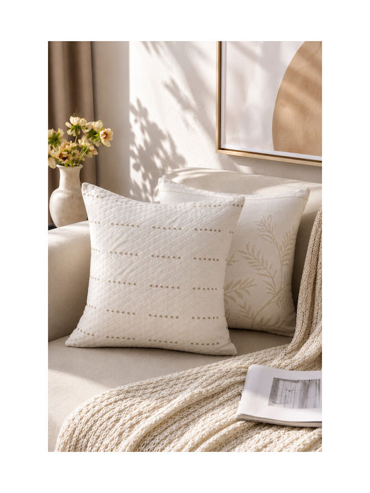 Nima Nora Decorative Pillow Case Made of 100% Cotton Beige 45x45cm