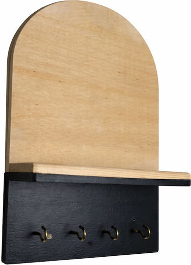 SteweHome Wooden Black Wall Hanger 19x24x6cm