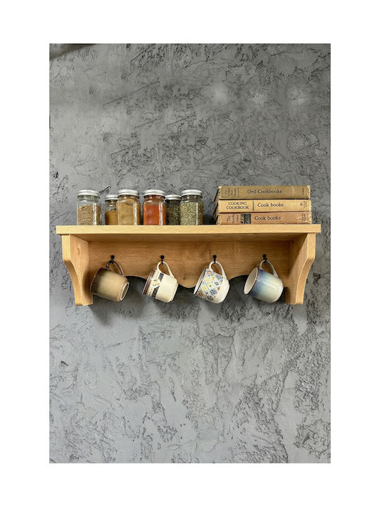 SteweHome Wooden Wall Hanger Brown 60x14x14cm