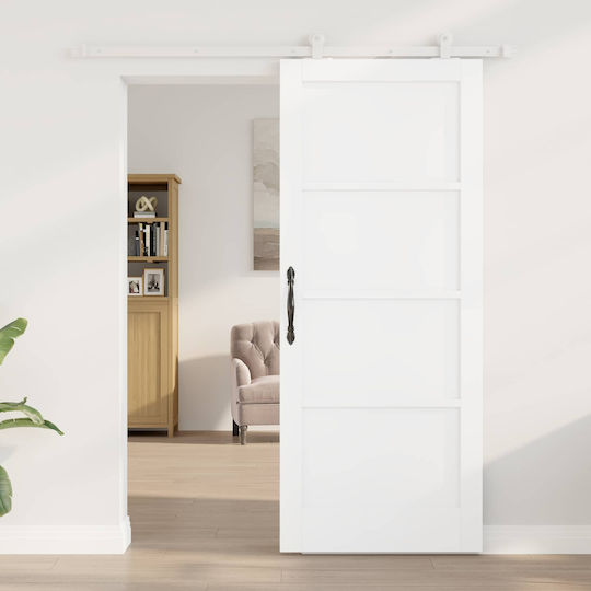 Ușă Glisantă Albă 83 X 202 Cm Lemn Masiv De Pin 3445470 Albă