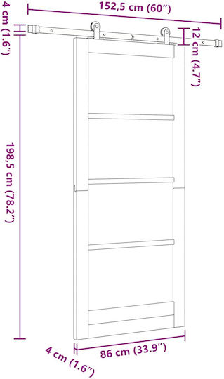 Sliding Door Orkdal Natural 86 x 198.5 cm Solid Pine Wood 3445492 Brown