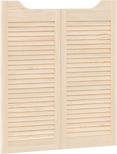 Πόρτες Swing 2 Pcs Φυσικό Μασίφ Ξύλο Πεύκου 42047164 Καφέ