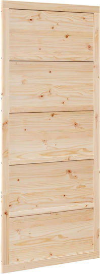 Poartă Tip Hambar Natur 100 x 2,5 x 208 Cm Lemn Masiv De Pin 42047135 Bej