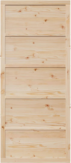 Poartă Tip Hambar Natur 80 x 2,5 x 208 Cm Lemn Masiv De Pin 42047141 Bej