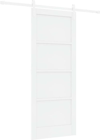 vidaXL Schiebetür Weiß 83 x 202 cm Massivholz Kiefer