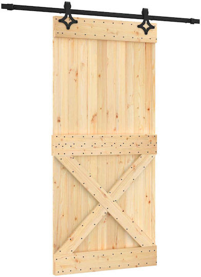 vidaxl Schiebetür Natürliches Schwarz 95 x 210 cm