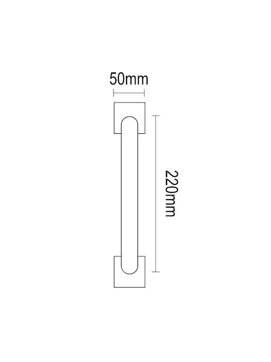 Viometale Λαβή Εξώπορτας 220mm Νίκελ Ματ