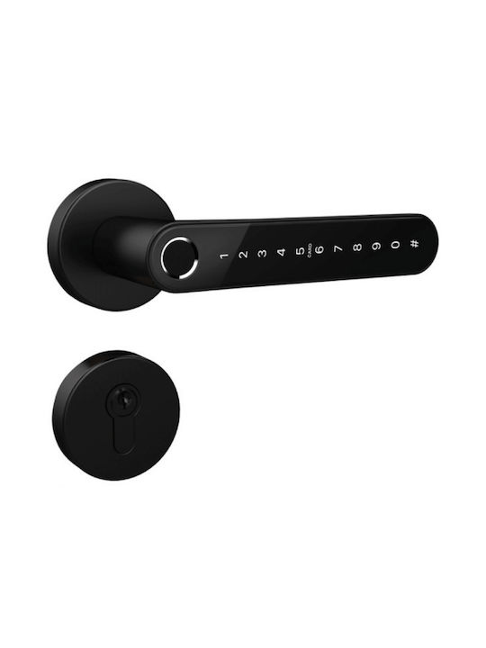 Convex Buton Cu Rosetă Mâner Pereche Mat Negru