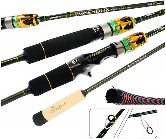 Asuka Poseidon Slow Jigging Καλάμι Ψαρέματος για Slow Jigging / Spinning 1.91m 200gr