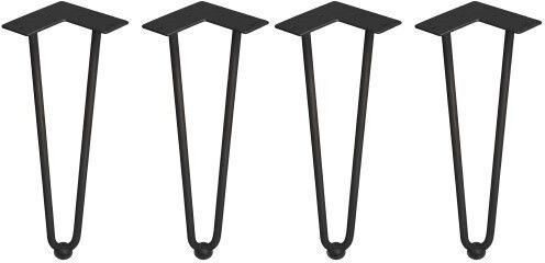 Emuca Metallisches Möbelbein 4 Stück Für Tisch / Beistelltisch 11x40cm Schwarze