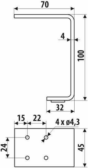 Roline Μεταλλικό Πόδι Επίπλου 7x10x4.5cm Χρυσό