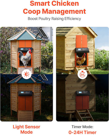 Vevor Automatic Chicken Coop Door with Solar Panel 25x35cm