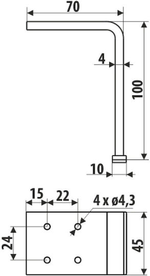 Roline Metallic Furniture Foot 7x10x4.5cm Black