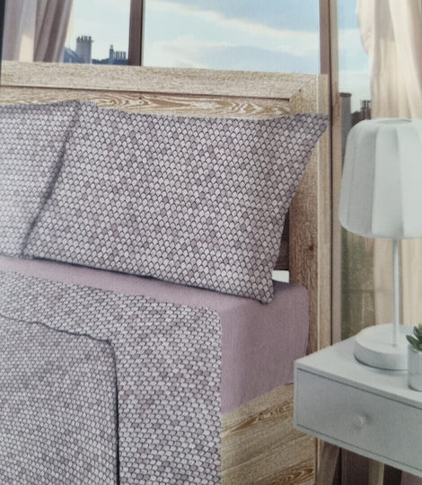 Homestyle Super-Doppel 160x200+33cm mit Gummizug Lilac