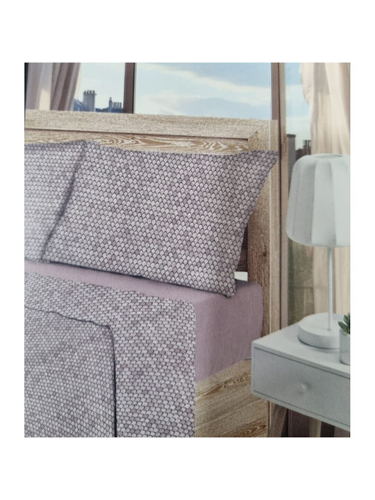 Homestyle Σεντόνι Ημίδιπλο με Λάστιχο 120x200+33εκ. Λιλα