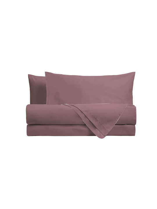 Amo La Casa Σετ Σεντόνια King Size με Λάστιχο 240x290εκ. Μωβ (4τμχ)
