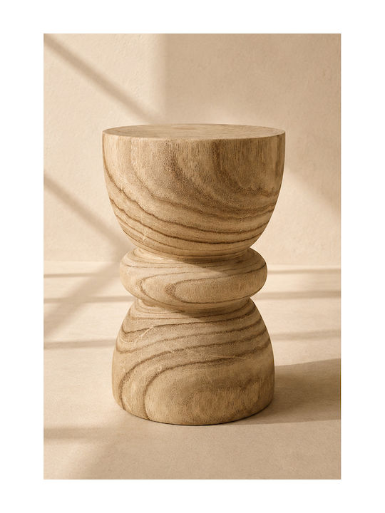Round Side Table from Solid Wood Monochrome L29xW29xH45cm.