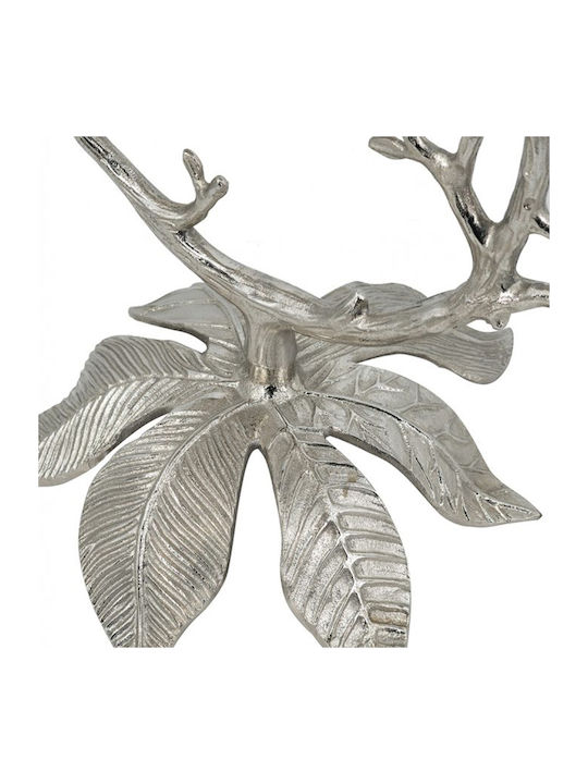 Rundes Beistelltisch Branch Metall Silber M66xL40,6xH76,2cm