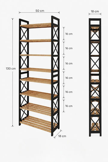 Black Bookcase 47x18x120cm
