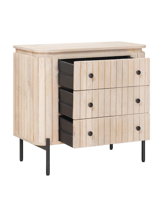 Wooden Bedroom Chest of Drawers With 3 Drawers 70x30x65cm