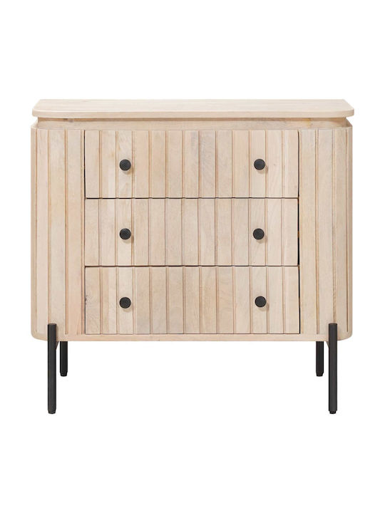 Wooden Bedroom Chest of Drawers With 3 Drawers 70x30x65cm