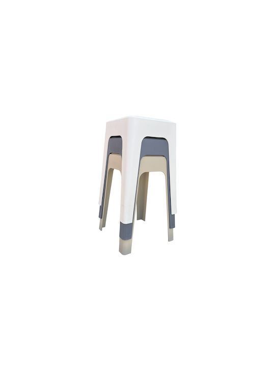 Garden Stool Outdoor Polypropylene 685700 with Beige Cushion 28x28x47cm
