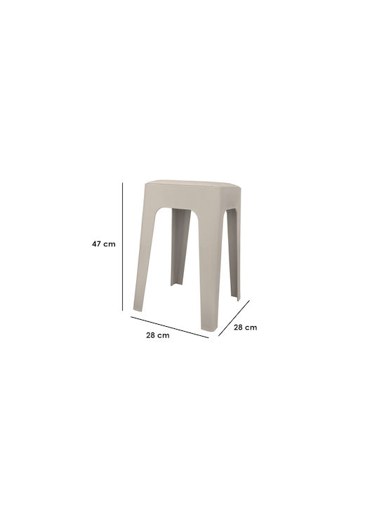 Gartenhocker aus Polypropylen 685700 mit Kissen Cappuccino 28x28x47cm