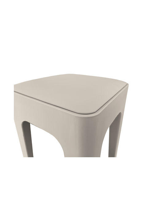 Gartenhocker aus Polypropylen 685700 mit Kissen Cappuccino 28x28x47cm