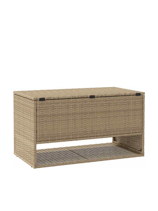 vidaXL Outdoor Storage Box Rattan Beige L100xW55xH55.5cm