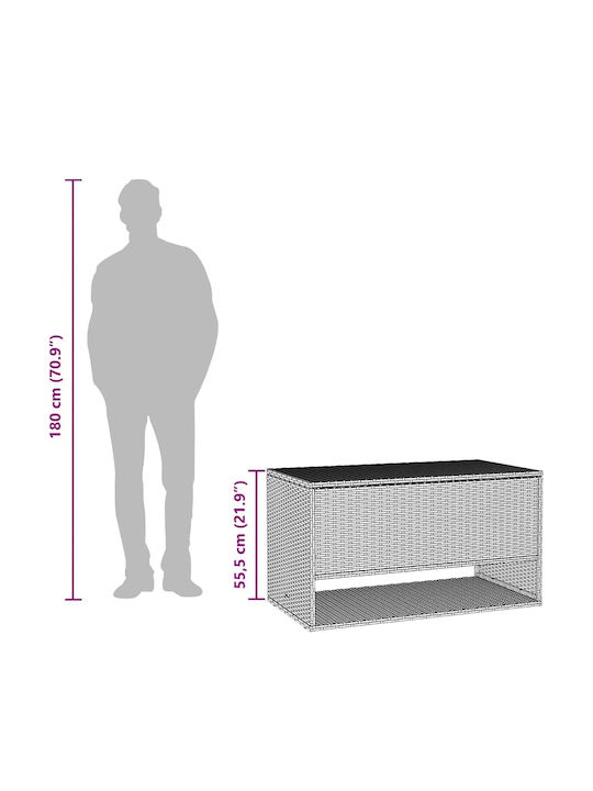 vidaXL Outdoor Storage Box Rattan Beige L100xW55xH55.5cm