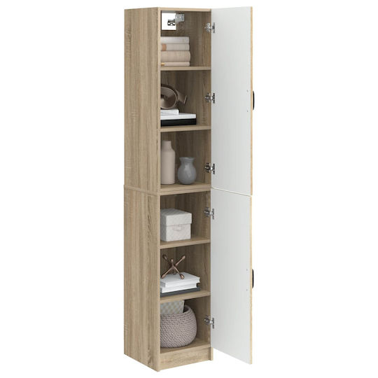 vidaXL Bathroom Column Cabinet Wall Hung M33xD34.5xH87cm Sonoma