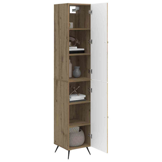 vidaXL Bathroom Column Cabinet Wall Hung M33xL34.5xH90cm Brown