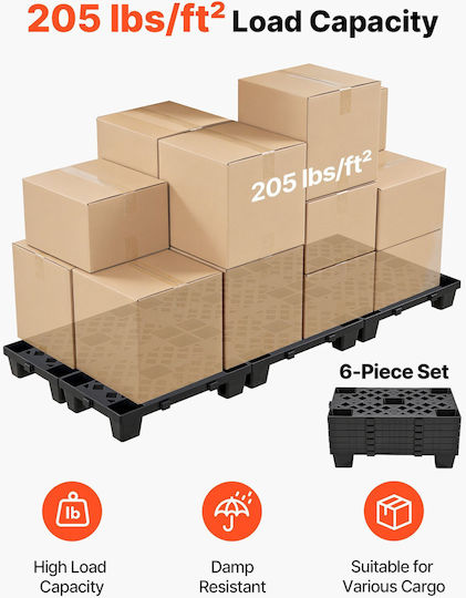 Vevor Packaging Pallet 50x30.5x10cm 6pcs