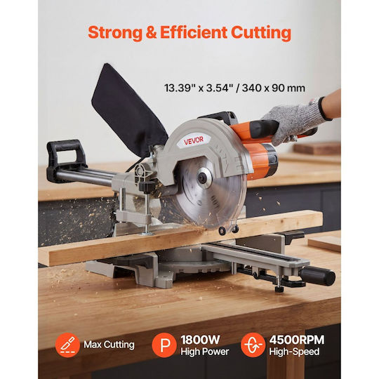 Vevor Електрическа Фреза За Дърво 1800W Диаметър 254mm