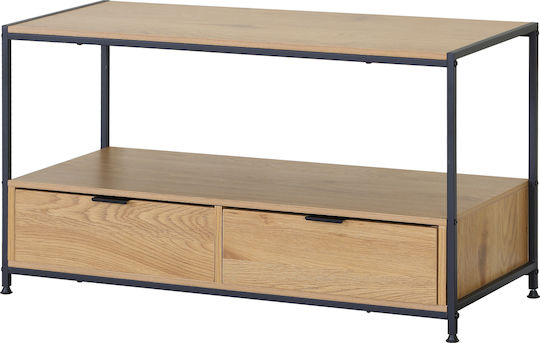 Kouros TV Stand Made of Metal and Wood Beige M100xD40xH54cm