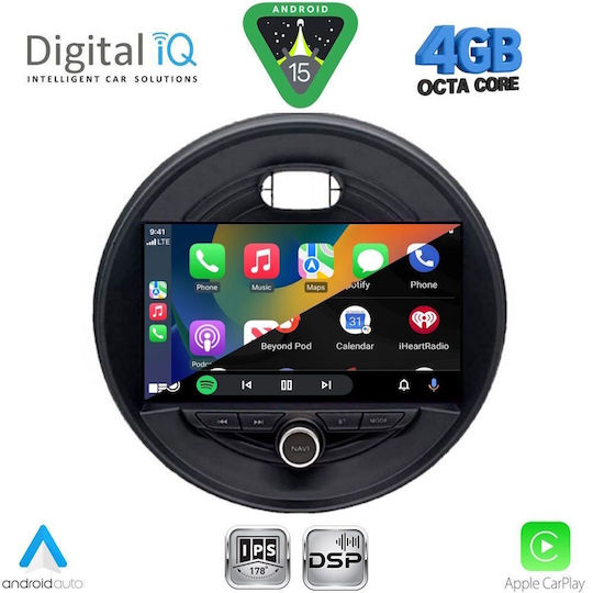 Digital IQ Car Audio System for Mini Cooper 2000-2006 (Bluetooth/USB/WiFi/GPS/Apple CarPlay/Android Auto) with 9" Touch Screen