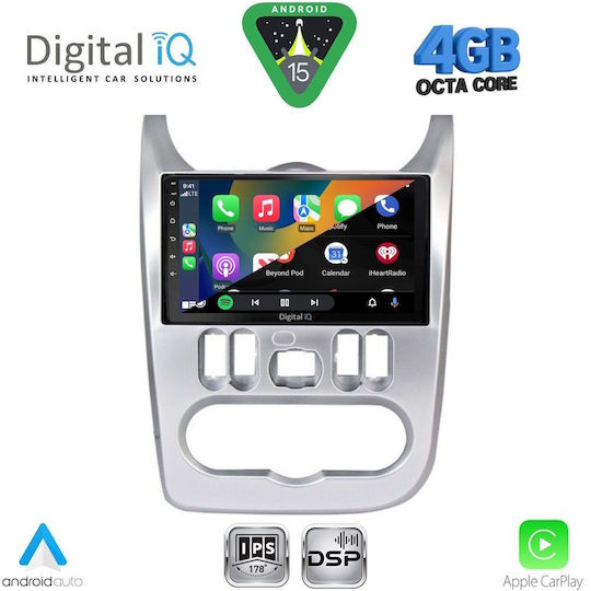 Digital IQ Ηχοσύστημα Αυτοκινήτου για Renault Logan Dacia Duster / Logan / Sandero 2006-2012 (Bluetooth/USB/WiFi/GPS/Apple-Carplay/Android-Auto) με Οθόνη Αφής 9"