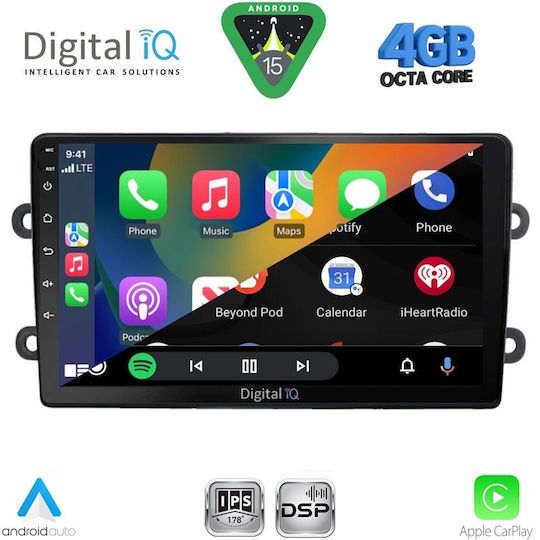 Digital IQ Ηχοσύστημα Αυτοκινήτου για Renault Logan Dacia Duster / Logan / Sandero 2006-2012 (Bluetooth/USB/WiFi/GPS/Apple-Carplay/Android-Auto) με Οθόνη Αφής 9"