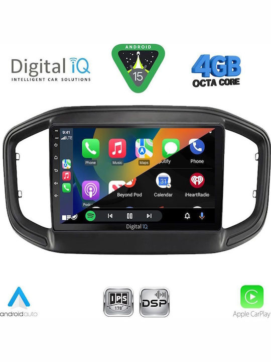 Digital IQ Car Audio System for Fiat Strada 2020 (Bluetooth/USB/WiFi/GPS/Apple CarPlay/Android Auto) with 9" Touch Screen