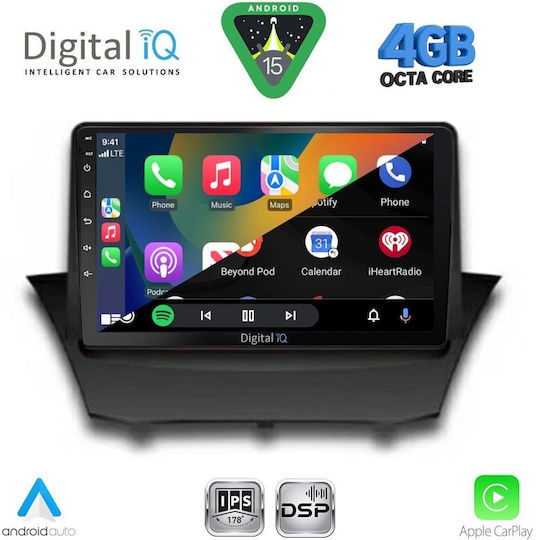 Digital IQ Car Audio System for Ford Fiesta 2008-2017 (Bluetooth/USB/WiFi/GPS/Apple CarPlay/Android Auto) with 9" Touch Screen