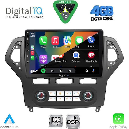 Digital IQ Ηχοσύστημα Αυτοκινήτου για Ford Mondeo 2007-2011 με Clima (Bluetooth/USB/WiFi/GPS/Apple-Carplay/Android-Auto) με Οθόνη Αφής 10"