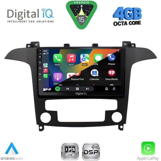 Digital IQ Car Audio System for Ford S-Max 2006-2014 with Clima (Bluetooth/USB/WiFi/GPS/Apple CarPlay/Android Auto) with 9" Touch Screen