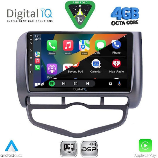 Digital IQ Car Audio System for Honda Jazz 2002-2008 with Clima (Bluetooth/USB/WiFi/GPS/Apple CarPlay/Android Auto) with 9" Touch Screen