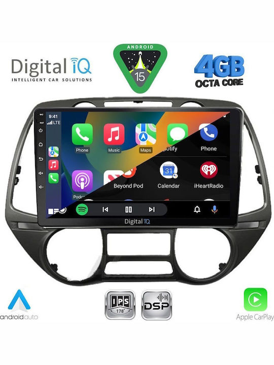 Digital IQ Car Audio System for Hyundai i20 2008-2014 Bluetooth USB WiFi GPS Apple CarPlay Android Auto with 9" Touch Screen